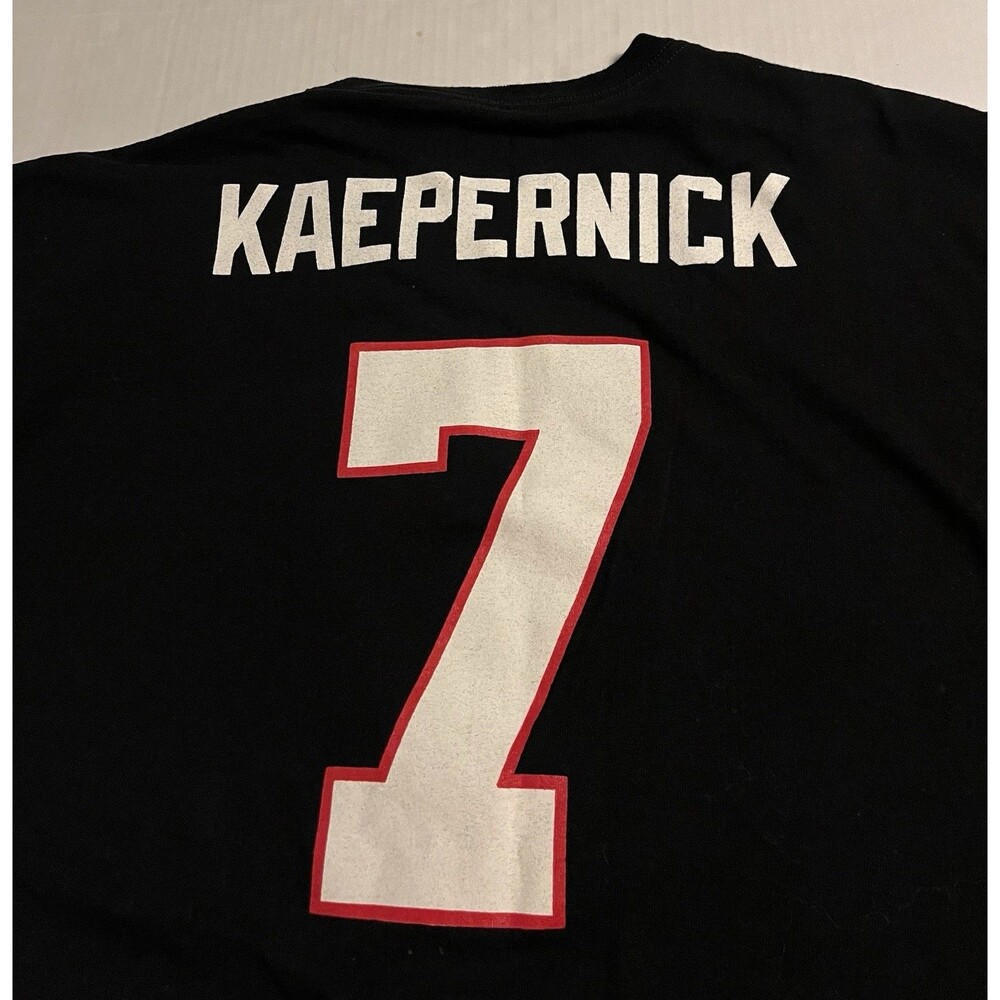 San Francisco 49ers 2016 Colin Kaepernick NFL #7 Jersey T-Shirt 2XL Black Knee